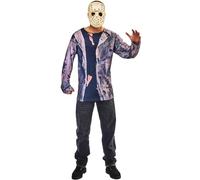 Rubies Warner Friday the 13th Oficial - Top de disfraz con máscara Jason para adultos, Viernes 13, talla única M