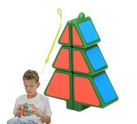 Rubiik Cube - Cubo de velocidad de ABS 7,2 x 5,6 x 2,1 cm | Cubo de velocidad en forma de árbol de Navidad | Llavero de cubo de velocidad para niños, fiesta, viajes, decoración de árbol de Navidad