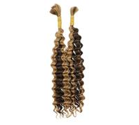 Rubio Onda Profunda Trenzado Cabello Humano Bulto Micro Trenzado Crochet Bohemio Caja Trenzas Cabello Remy 4-27 20inches#100g