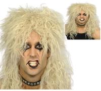 Rubio Rock Star Peluca Hombre 80s Rizado Punk Motero Celebridad Rocker Disfraz