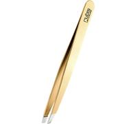 Rubis clásico - Pinzas de Depilar Profesionales - Pinza de Acero Inoxidable - Depilacion de Gran Precision para Cejas y Pelo Facial (oblicua/slant, doré)