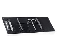 Rubis Juego de manicura de viaje - Travel Set Deluxe - Tijeras de uñas clásicas, cortaúñas, empujador de cutículas, lima de uñas de cristal y pinzas de cejas Classic