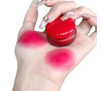 Rubor en Crema Labios y Mejillas, Pot de Pudín Coreano con Aplicador en Barra, para Difuminar Labios y Mejillas, Pot de Bálsamo Labial o Rubor para Maquillaje Multiusos(#04 with applicator stick)