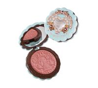 Rubor en polvo rosa melocotón brillante de The Sweetie Bear Collection Flower Know, tono Silk Satin, para mejillas, maquillaje facial modulable y difuminable, suave y duradero (Bear Biscuit)