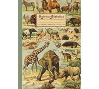 Rubrica Alfabetica quaderno A4 righe: Grande formato 21x29,7 cm, 160 pagine con riferimenti per ogni lettera A-Z | Bella copertina retrò vintage fauna africana, safari, mammiferi selvaggi e natura.