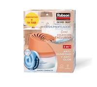 Rubson Aero 360° Baño Deshumidificador Antihumedad + Tableta 450 g, Coral | Habitaciones ≤ 20 m², Antiolor, Previene Condensación/Moho, Sin electricidad, Silencioso, Antiderrames, Duración ≤ 3 meses