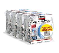 Rubson Aero 360° Tab Tabletas Recambio Deshumidificador, 4 Recargas x 450 g | Olor Neutro, Habitaciones ≤ 22 m², Previene Condensación/Moho, Ultra Absorbente, Duración ≤ 3 meses, Circulación Aire 360°
