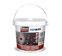 Rubson Aquablock SL3000 Silicona Líquida blanca, impermeabilizante líquido para prevenir y reparar goteras y humedades, silicona elástica con tecnología Silicotec, 1 x 1 kg