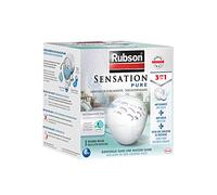 Rubson Sensation Pure | Absorbeur d'humidité pour petites pièces de 10 m² (1 appareil + 1 recharge parfum neutre) - Déshumidificateur anti-humidité et anti-odeur
