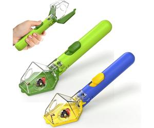 Rubu22a 2 atrapadores de insectos para niños, atrapasueños en vivo, trampa para animales vivos con lupa, herramienta de aprendizaje y descubrimiento para jardín y hogar (verde, azul)