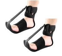 Rubu22a 2 férulas nocturnas para fascitis plantar, 3 correas ajustables mejoradas, férulas nocturnas, vendaje de fascitis plantar para aliviar el dolor de pies (negro)