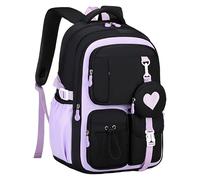 Rubu22a Mochila escolar para niñas, color morado, mochila infantil para niñas, juego de estuches para adolescentes, escuela primaria, secundaria, universidad, bolsa de libros escolares con bonitos