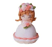 Rubu22a Nuevo Reversible Crochet Bouquet Flower Doll, Lindo Hecho A Mano Novia Cruz Vestido De Novia Muñecas, Divertido Punto Graduación Cumpleaños (A)