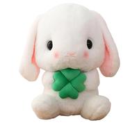 Rubu22a Peluche - Conejo de Pascua sentado de peluche con zanahoria, suave, adorable, realista, de orejas largas, color rosa (blanco 2, 65 cm)