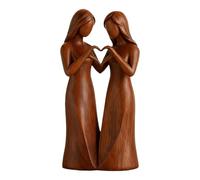 Rubu22a Regalo para hermana mejor amiga, blanco y aspecto de madera, regalo para cumpleaños, Navidad, amistad, decoración de hermanas pintadas a mano (2, color madera)