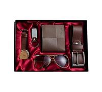 Rubu22a Reloj de pulsera para hombre, cartera, cinturón, llavero, gafas de sol, set de regalo de San Valentín, cumpleaños, regalos para hombres, regalo de aniversario para él, D, Lujo