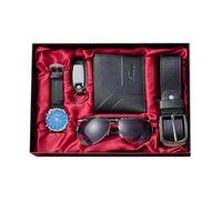 Rubu22a Reloj de pulsera para hombre, cartera, cinturón, llavero, gafas de sol, set de regalo de San Valentín, cumpleaños, regalos para hombres, regalo de aniversario para él, c, Clásico, elegante
