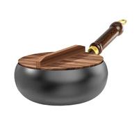 Rubu22a Sartén japonesa de hierro fundido para inducción, 24 cm/28 cm, sin pulir, acero inoxidable, sin recubrimiento para cocción natural, sartén duradera de hierro fundido antiadherente para