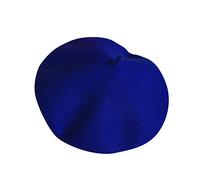 Rubu22a Sombrero de invierno para bebé, color para niños, gorro de boina para niña, sombrero de lana retro, sombrero de cabeza de lana, abrigo elástico, sombrero para niños, azul, Talla única