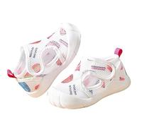 Rubu22a Zapatos de verano para niños pequeños, sandalias de fondo plano, no slio, punta semiabierta, transpirables, suaves, zapatillas de elefante, Rosa., 19 EU