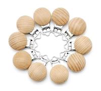 RUBY 10 clips para chupete de madera, clips para chupete para bebé, evita que se caiga o pierda el chupete, accesorios para cadenas de chupete DIY, manualidades