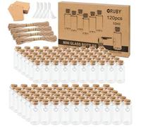 RUBY 120Pcs Botes Cristal Pequeños con Corcho, 10 ml Botecitos de Cristal Pequeños Set de Mini Botellas de Cristal para Regalos Invitados Boda, DIY, Especias, Decoración de Bodas etc, 22 X 55mm