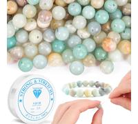 RUBY 90 cuentas de amazonita de 8 mm - Perlas redondas de piedra natural para enhebrar - DIY joyas DIY joyas