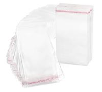 RUBY Bolsas Transparente Celofán Plastico Funda OPP con Cierre Adhesivo (200 pcs, 10x24cm)