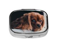 Ruby Cavalier King Charles Spaniel - Pastillero con 2 compartimentos, organizador portátil