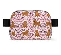 Ruby Cavoodle Cavapoo Raza de Perro Cherry, Riñonera de Viaje Cuadrada, Bolso de Cintura Informal, Bolso de Pecho, riñonera para Hombres y Mujeres