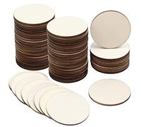 RUBY Circulos Madera Sin Acabado 50 Piezas Rodajas de Madera Discos de Madera 5cm x 2mm para Manualidades, Posavasos, Adornos del Hogar (50pcs,5cm x 2mm)