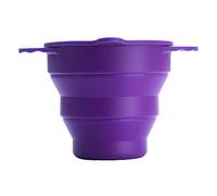 Ruby Clean - Vaso esterilizador plegable de silicona para copa menstrual - Se ajusta a la mayoría de copas menstruales - Se utiliza en microondas/horno (copa no incluida)- VIOLETA