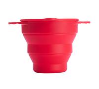 Ruby Clean - Vaso esterilizador plegable de silicona para copa menstrual - Se ajusta a la mayoría de copas menstruales - Se utiliza en microondas/horno (copa no incluida)- ROJO