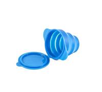 Ruby Clean - Vaso esterilizador plegable de silicona para copas menstruales - Se ajusta a la mayoría de copas menstruales - Se utiliza en microondas/horno (copa no incluida)- AZUL