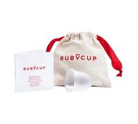 Ruby Cup - Copa menstrual reutilizable hipoalergenica y suave- talla M (grande, flujo abundante) - TRANSPARENTE - Incluye donación de copa. Perfecta para principiantes. Una alternativa a los tampones/compresas práctica y fiable.