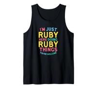 Ruby Here Doing Ruby Things Funny Ruby Name Camiseta sin Mangas
