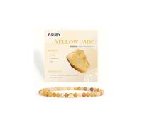 RUBY Pulsera de perlas de piedras preciosas para mujer, perlas de 4 mm y corazón de acero inoxidable, pulseras para mujer, joyas elásticas, regalos de Navidad, incluye caja de regalo de madera, Eine