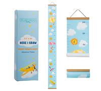 RubyRoo Baby Tabla de crecimiento, tabla de crecimiento para niños, decoración de pared para habitación de bebé o habitación de niños pequeños, lienzo enrollable extraíble, tabla de medidas de altura