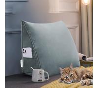 Rucener- Cojín de cojín con respaldo y respaldo de sofá, almohada de lectura, gran cojín de sofá, cojín para cama con una variedad de usos, color gris 45 cm