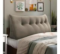 Rucener - Cojín de cuña triangular, cojín de respaldo para sofá, almohada de lectura, gran cojín de sofá, cojín para cama con una variedad de usos, ligeramente bronceado, 120 cm