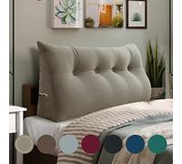 Rucener - Cojín de cuña triangular, cojín de respaldo para sofá, almohada de lectura, gran cojín de sofá, cojín para cama con una variedad de usos, ligeramente bronceado, 140 cm