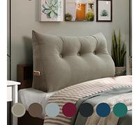 Rucener - Cojín de cuña triangular, cojín de respaldo para sofá, almohada de lectura, gran cojín de sofá, cojín para cama con una variedad de usos, ligeramente bronceado, 100 cm