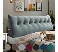 Rucener - Cojín de cuña triangular compensado, respaldo de sofá, almohada de lectura grande, cojín de sofá, cojín para cabecero de cama que tiene una variedad de usos, color gris 200CM