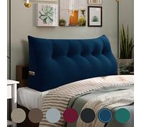 Rucener - Cojín de cuña triangular, respaldo de sofá, almohada de lectura, gran cojín de sofá, cojín para cama con una variedad de usos, color azul profundo 160 cm