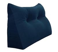 Rucener - Cojín de cuña triangular, respaldo de sofá, almohada de lectura grande, cojín de sofá, cojín de cama, con una variedad de usos, color azul profundo 80 cm