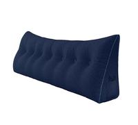 Rucener Cojín grande para la espalda, triangular, cojín de sofá, cabecero alto, cabecero alto, respaldo para cama, perfecto como cojín para ver la televisión y leer, disponible en muchos tamaños, azul