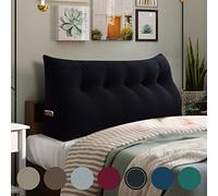 Rucener Cojín Triangular Compensado para Respaldo de Sofá, Almohada de Lectura, Cojín Grande para Sofá, Cojín para la Cabeza de Cama, Una Variedad de Usos, Negro, 160CM