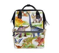 Ruchen Momia Bolsa Mochila Pañal Bolsa Lindo Dinosaurios Acuarela Alta Capacidad Pañal Mochilas de Maternidad Bolsa 40cm
