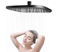 RUCUDIM Alcachofa de ducha de lluvia de 14 pulgadas, cabezal de ducha cuadrado ajustable a 360°, ahorro de agua, cabezal de ducha de lluvia autolimpiable, cabezal de ducha empotrable