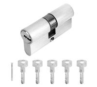 RUCUDIM Bombín de cierre para puerta, 30/30, cilindro perfilado con 5 llaves, con pomo para cerradura de puerta, puerta interior, 6 cm x 1,5 x 3 cm